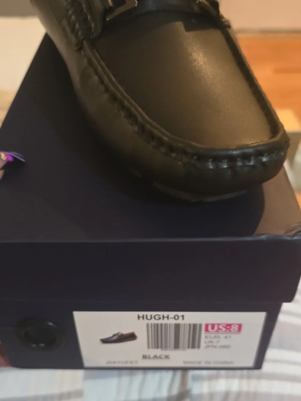 Men's Black Leather Slip-On Loafers